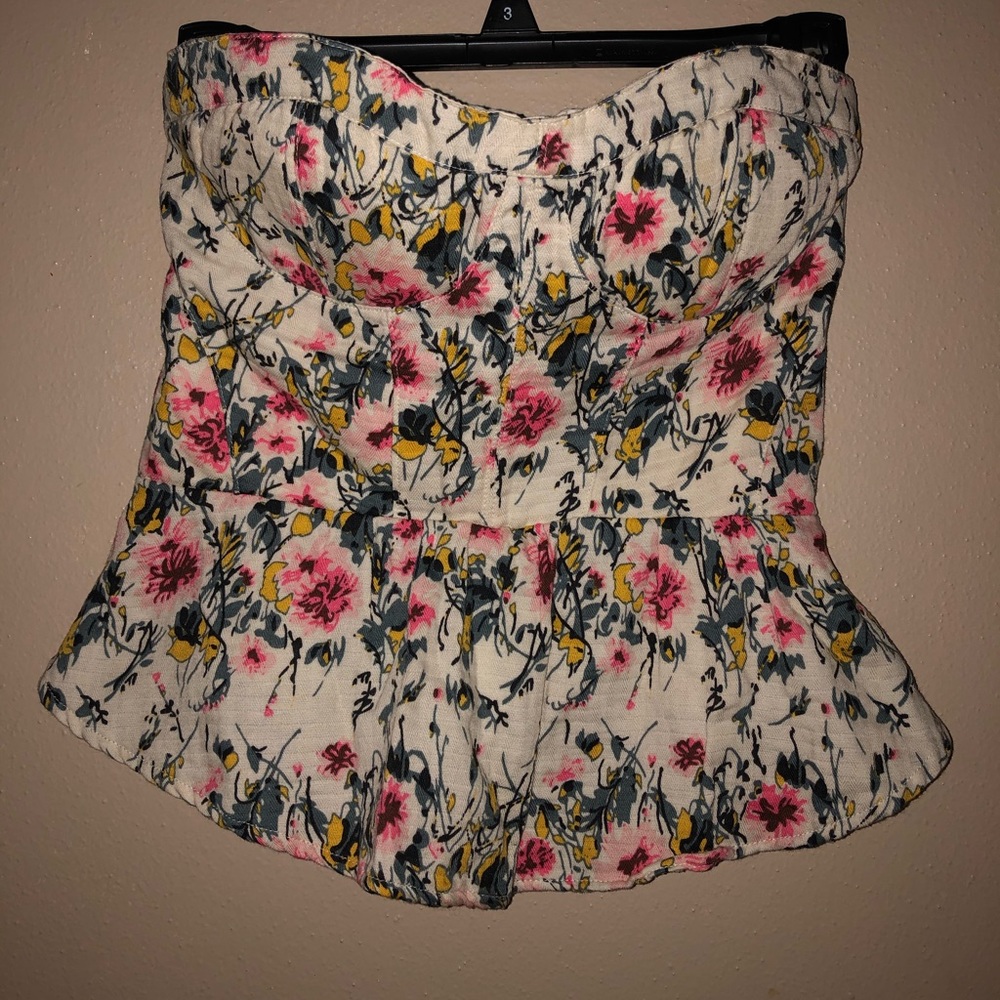 Urban Outfitters Kimchee Blue Floral Corset Top S